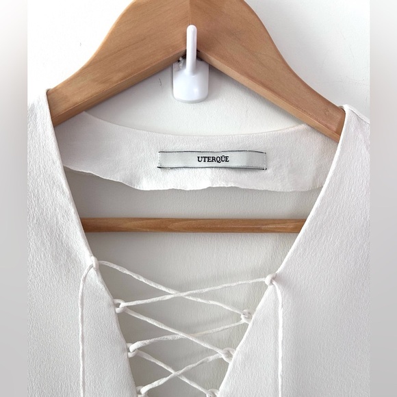 Uterqüe White Lace-Up Blouse - Picture 3 of 7